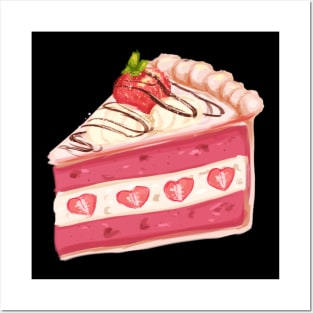 Strawberry cake Posters and Art